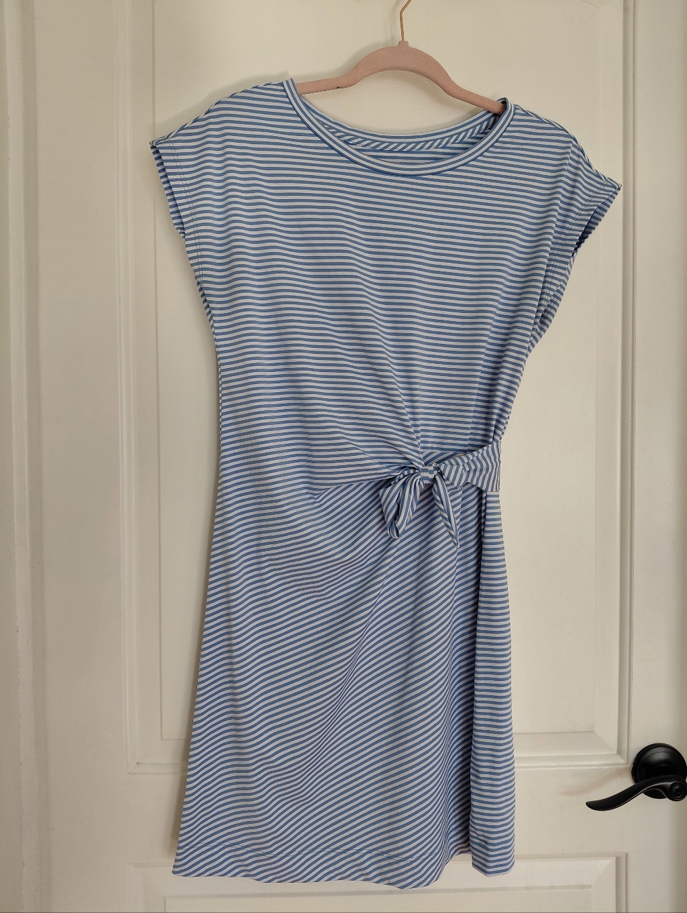 Vineyard Vines Harbor Blue & White Striped Popover Dress Stretchy Small